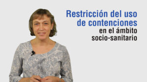 Cartel del curso "Recursos para restringir el uso de contenciones en el ámbito sociosanitario"